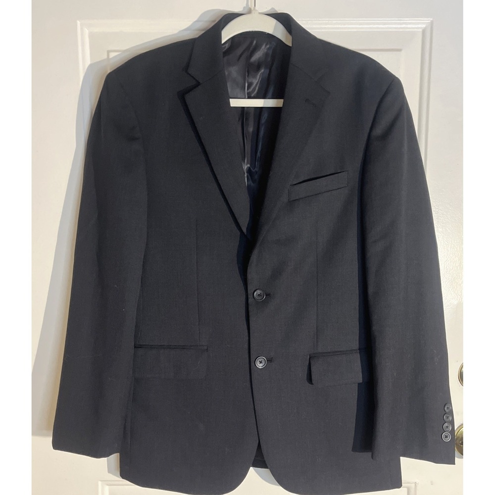 Pronto Uomo Platinum Men's Black Wool Double Vent Blazer 38R 2‑Button Jacket